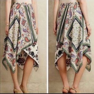 Anthropologie Maeve Far Sun Handkerchief Skirt